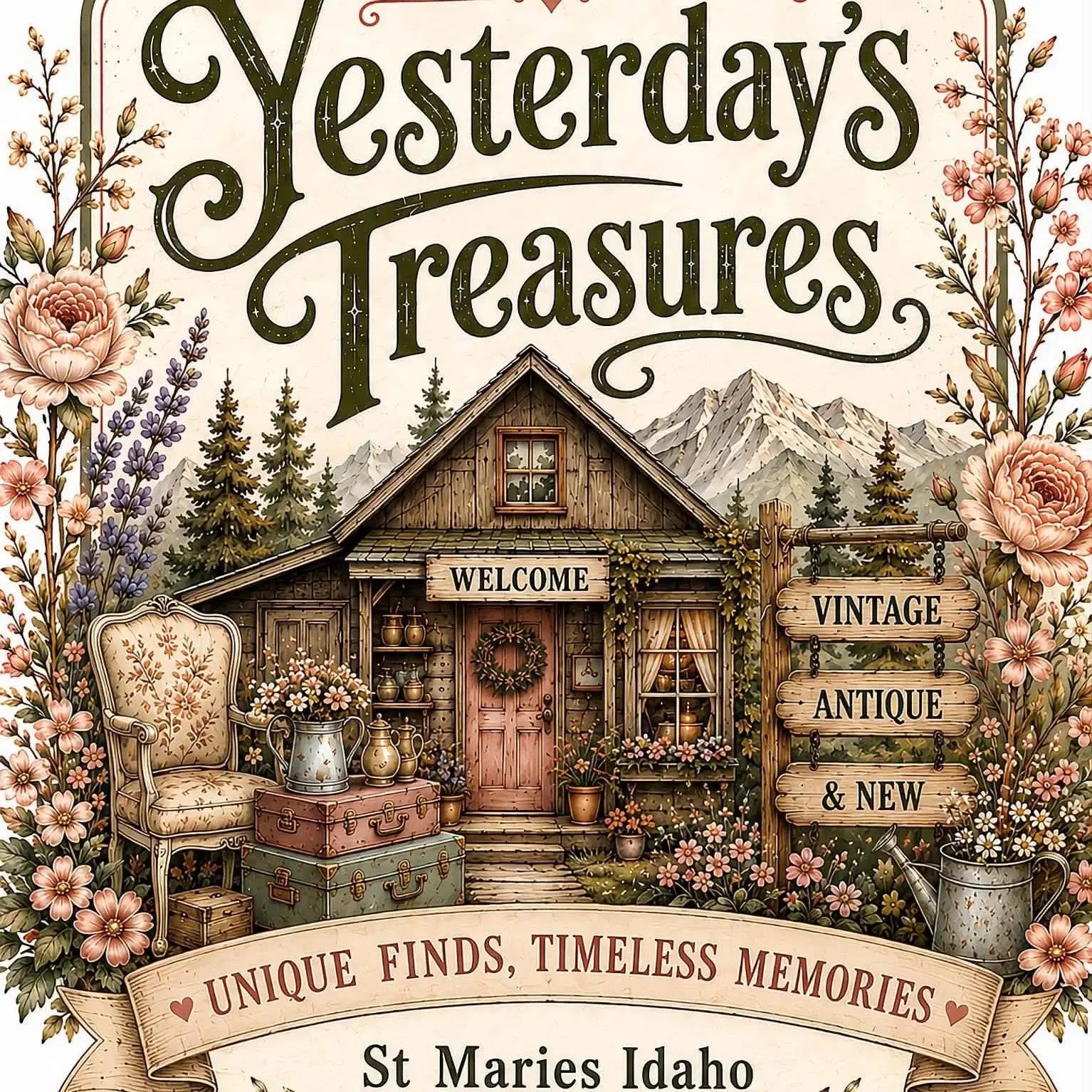 Yesterday's Treasures — Unique finds, timeless memories — Vintage, Antique & New — St. Maries, Idaho